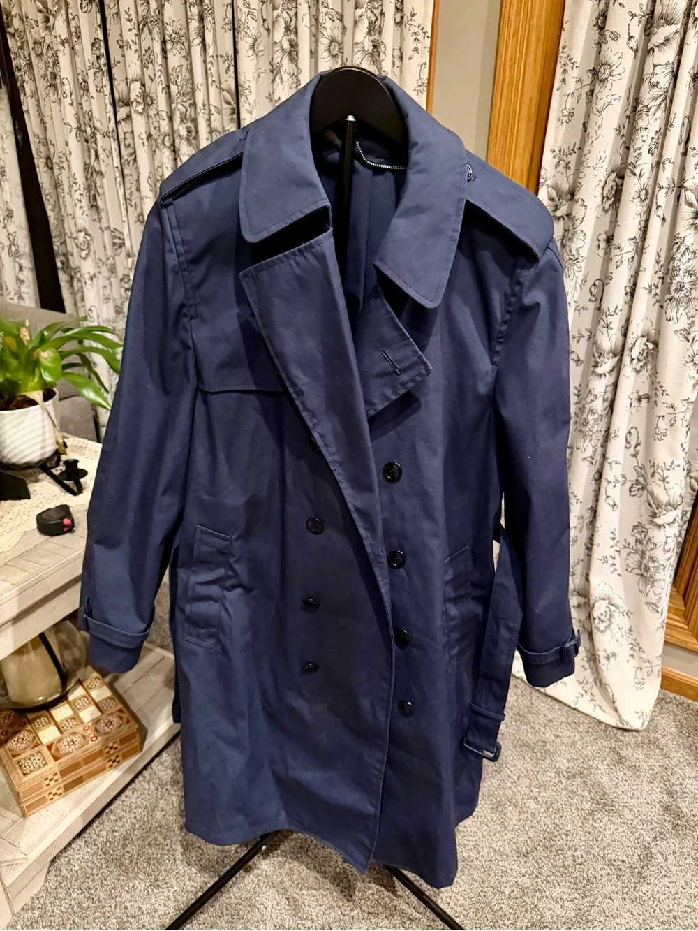 US Military Classic Men's Navy Trench Coat